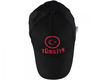 SİYAH TÜRKİYE NAKIŞLI ERKEK ŞAPKA