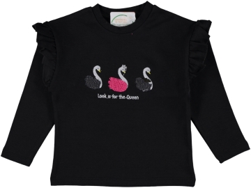 KUĞU NAKIŞLI KIZ SWEAT 3/7 YAŞ 