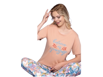 KISA KOL BAYAN PİJAMA TAKIM M/XXL