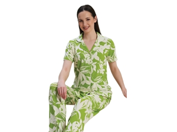 VİSKON ÖNDEN DÜĞMELİ BAYAN PİJAMA TAKIM S/XL